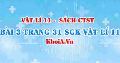 Bài 3 trang 31 SGK Vật lí 11 Chân trời sáng tạo